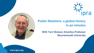 Invitation to an IPRA webinar on the history of PR: 24 March