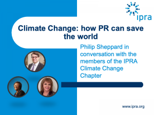 Invitation to an IPRA webinar on Climate Change: how PR can save the world on Thursday 8 September 2022